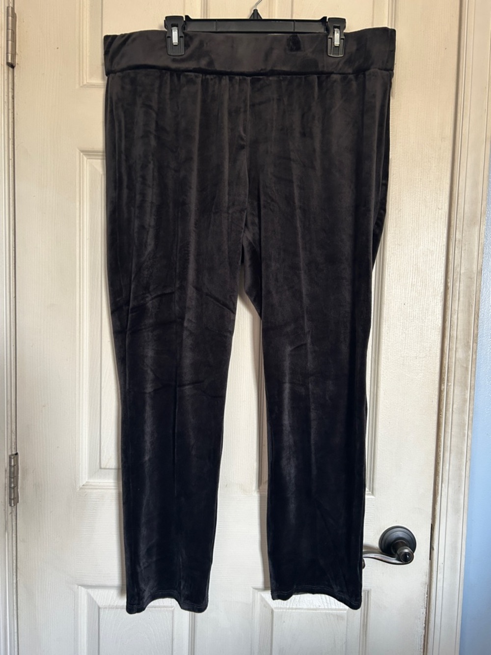 NWT Ruby Rd. Black velour pull on pants size XL